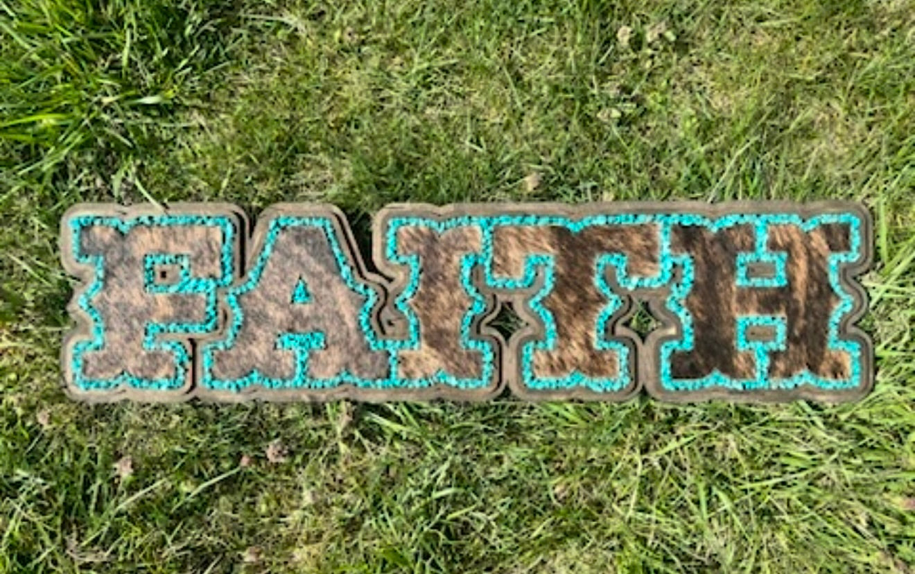 Turquoise Hide Inlay Stone Sign