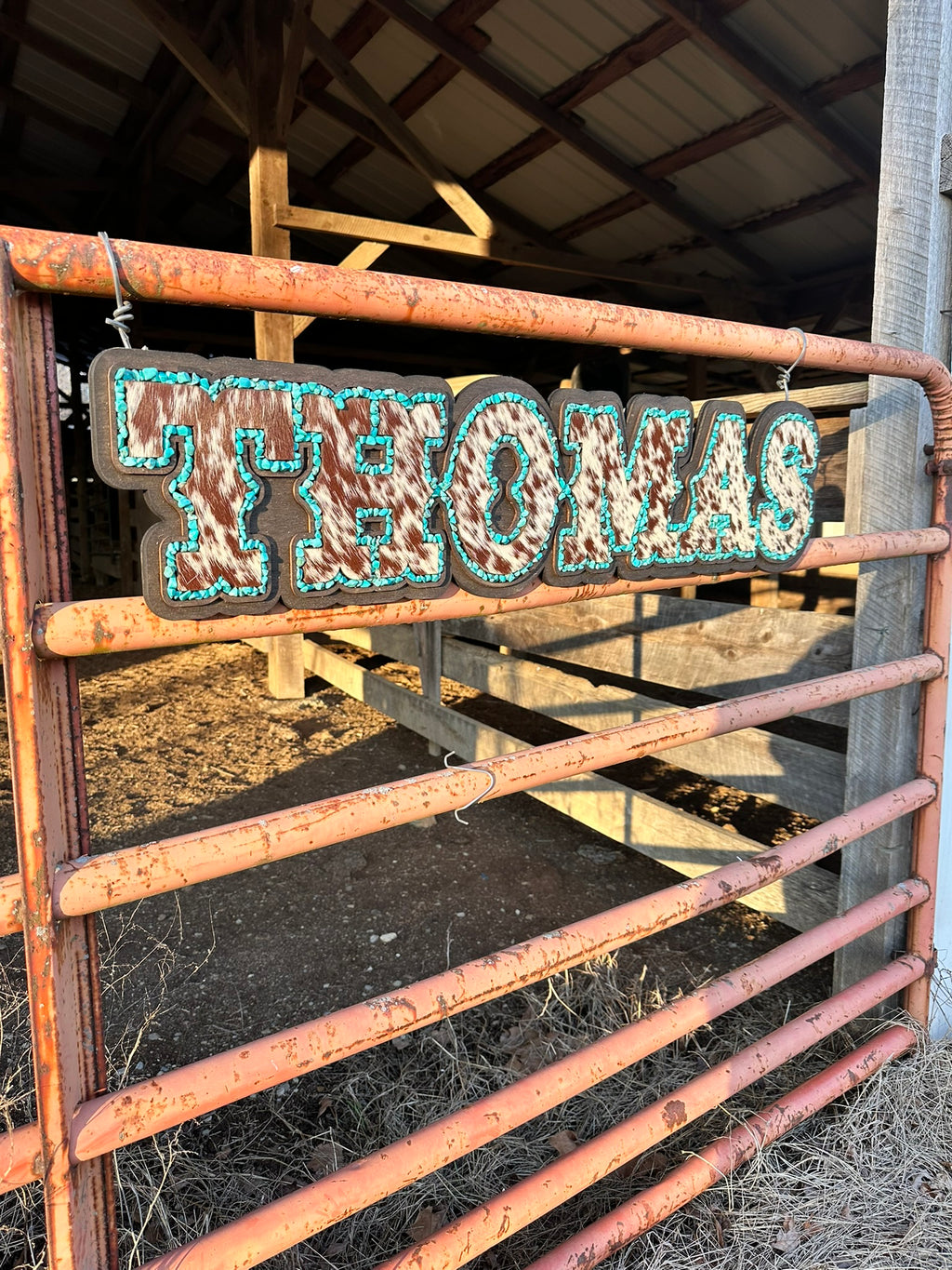 Turquoise Hide Inlay Stone Sign