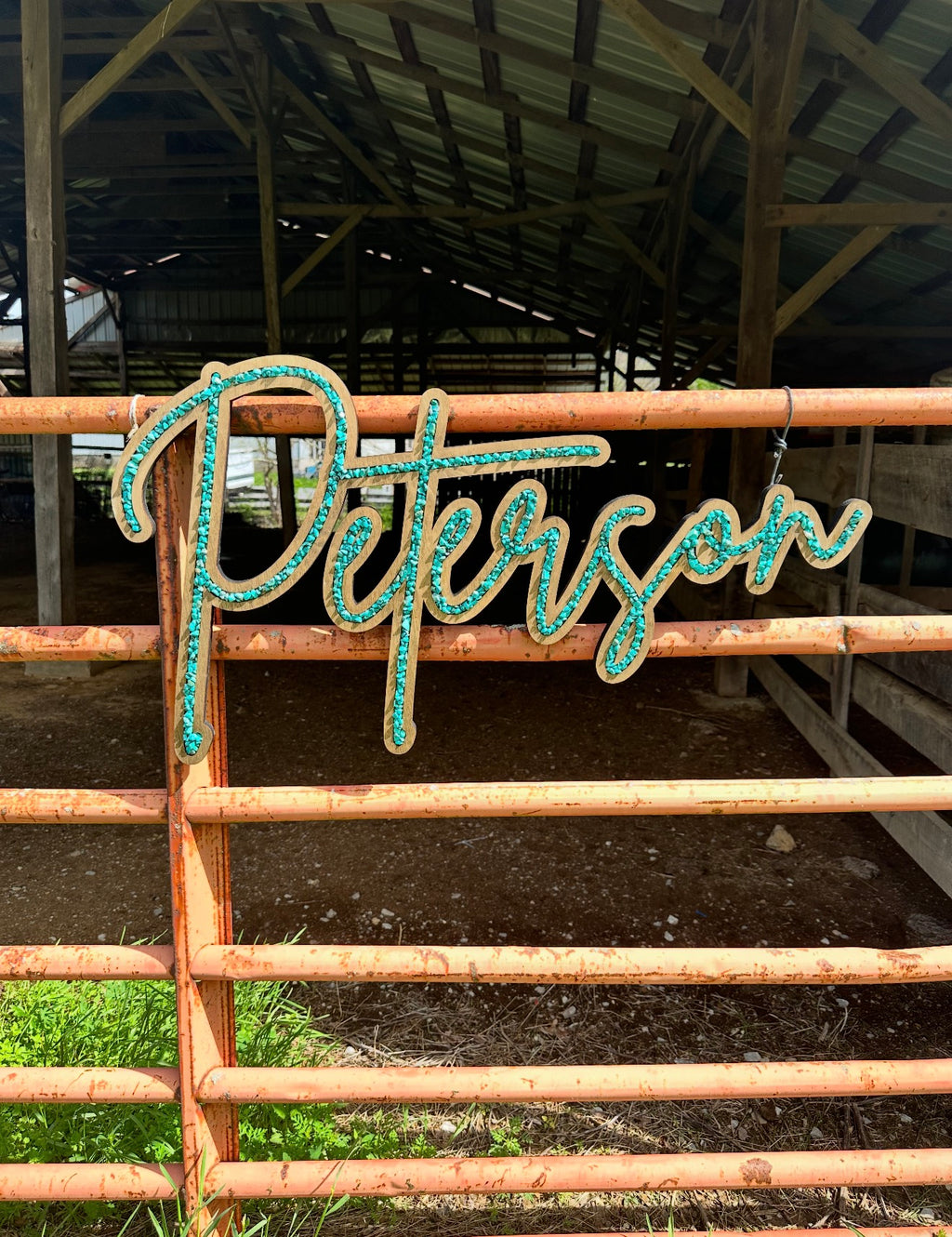 Turquoise Inlay Stone Sign