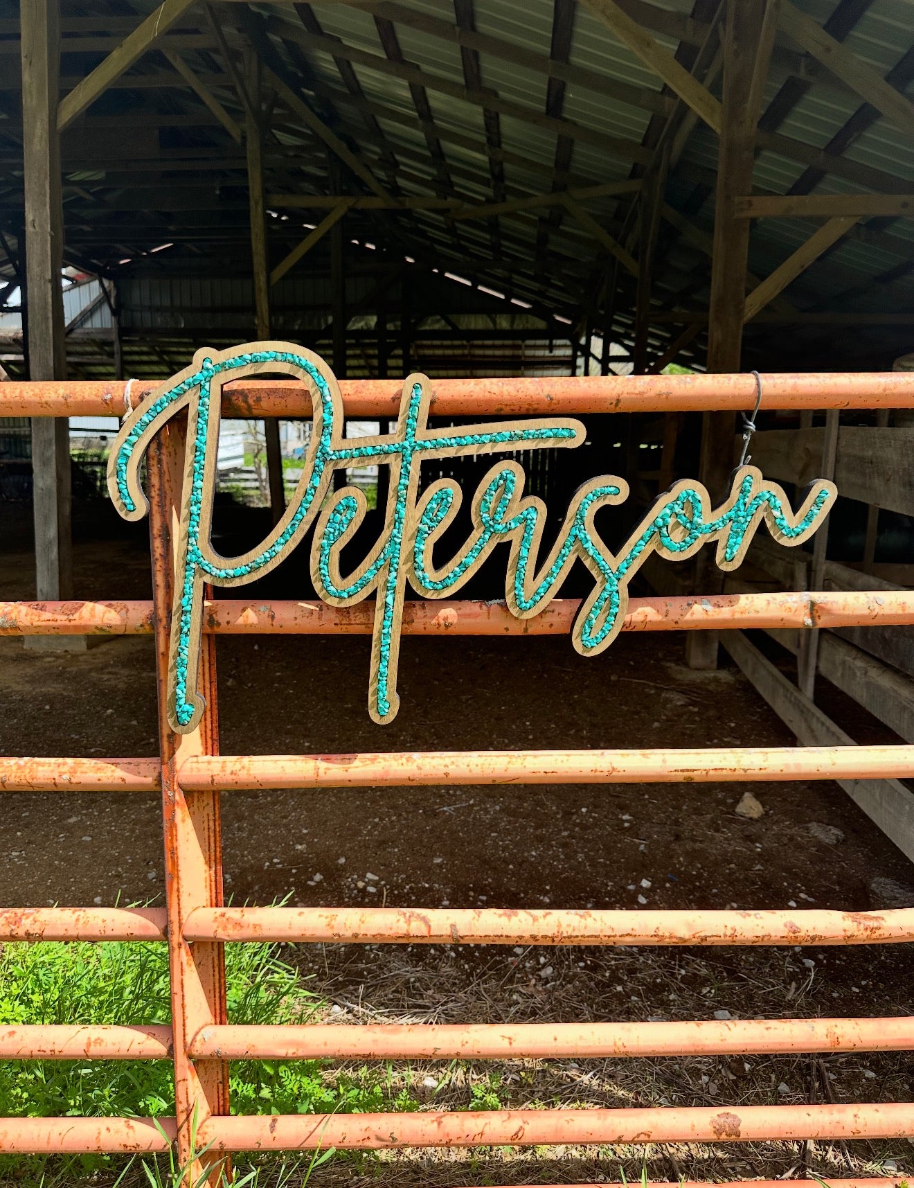 Turquoise Inlay Stone Sign