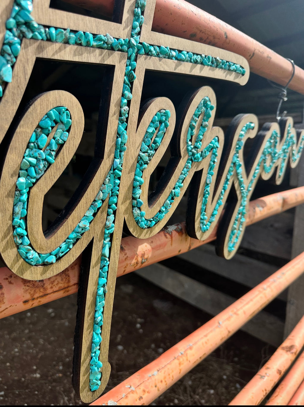 Turquoise Inlay Stone Sign