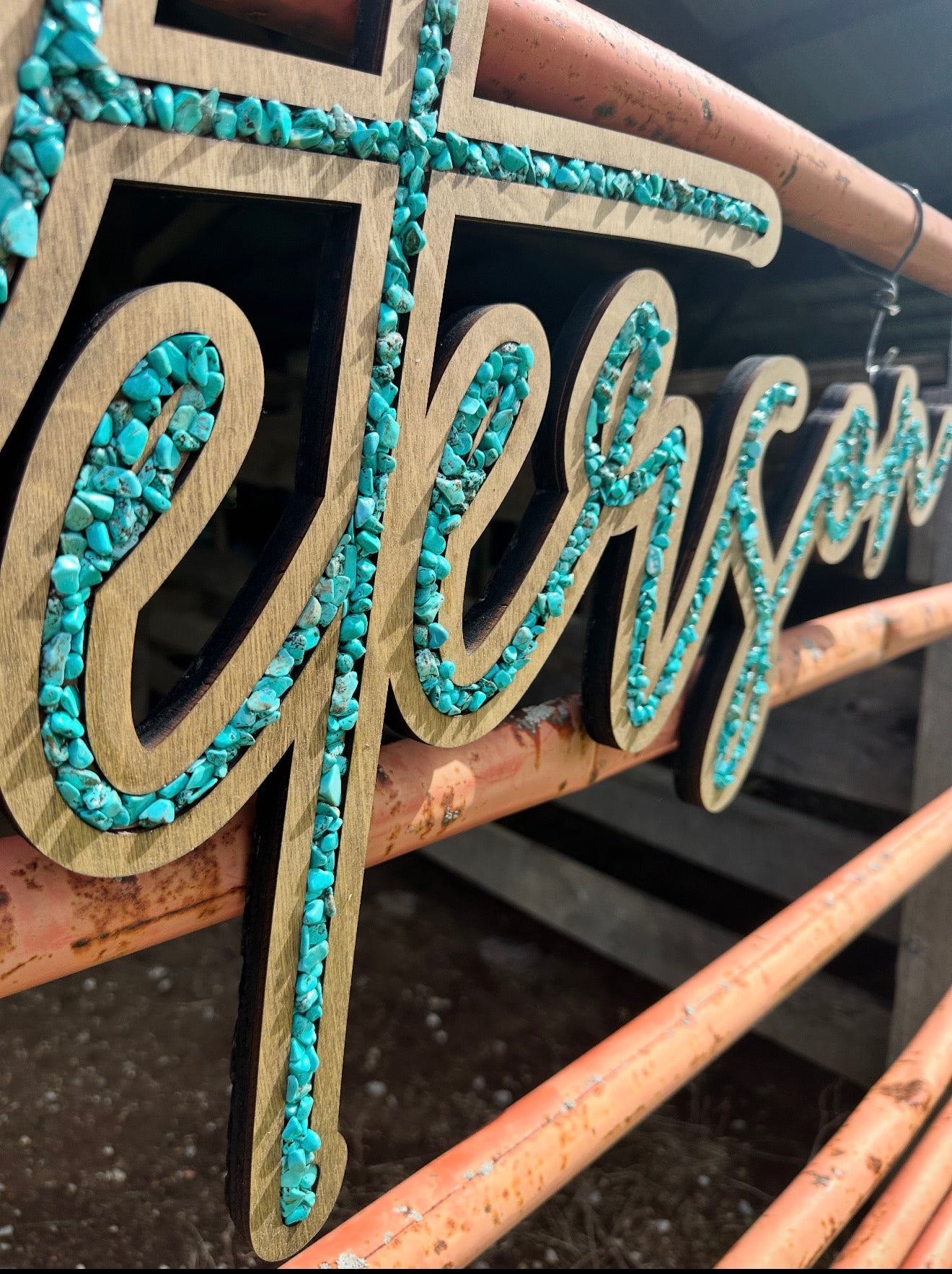 Turquoise Inlay Stone Sign