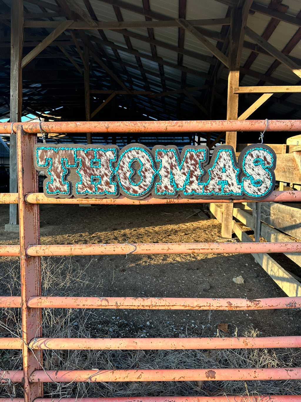 Turquoise Hide Inlay Stone Sign