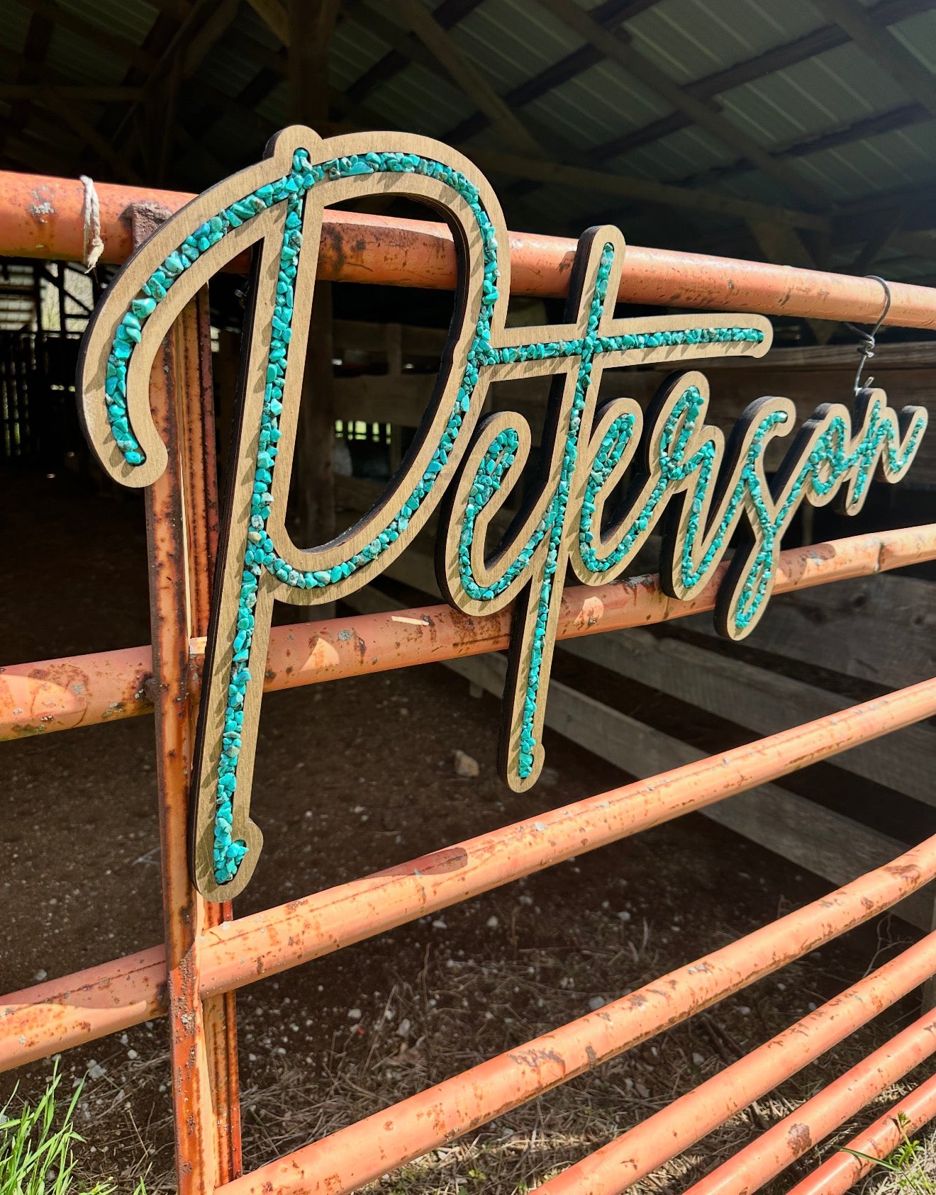Turquoise Inlay Stone Sign