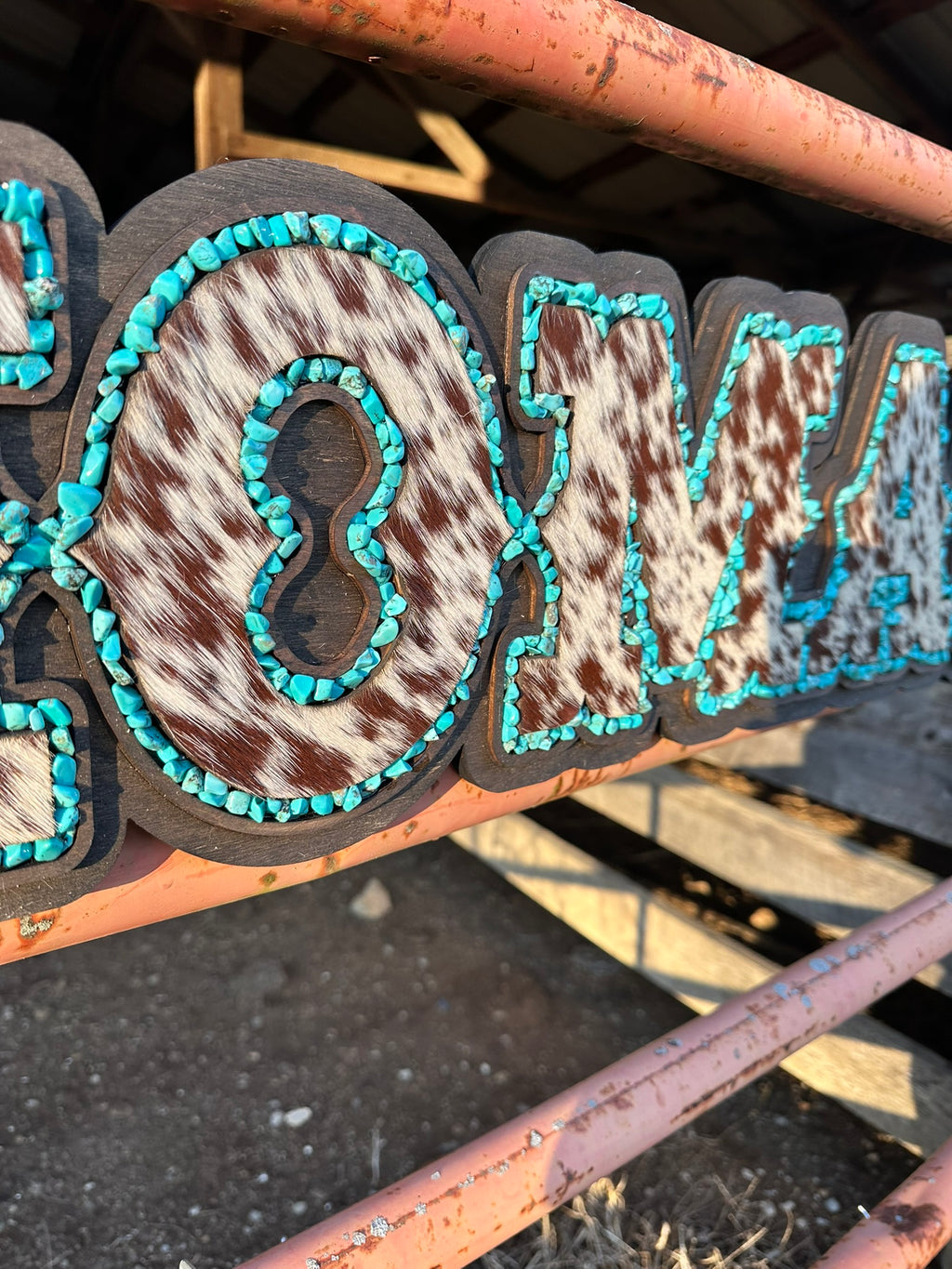 Turquoise Hide Inlay Stone Sign